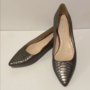 Cole Haan Metallic Snake Print Pointy Toe Flats